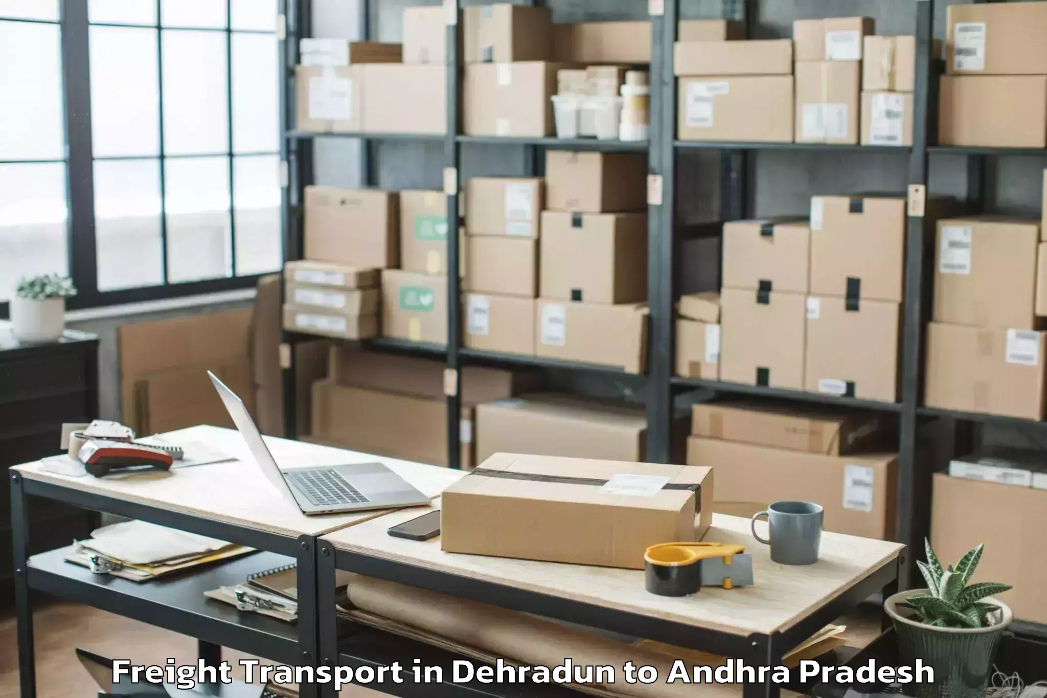 Trusted Dehradun to Ghantasala Freight Transport